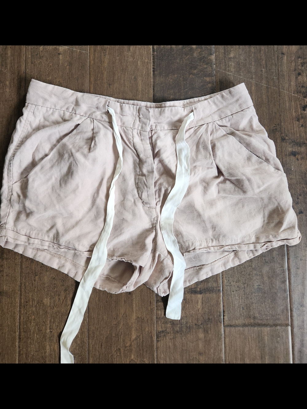 Wilfred Light Pink Allegra Linen Blend Tie Shorts Size 8